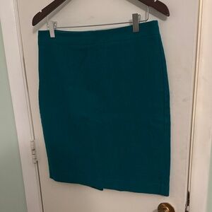 J Crew Wool Elegant Teal Pencil Skirt